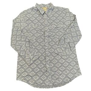 Scandia Woods men size large pearl snap button down shirt unisex diamond western